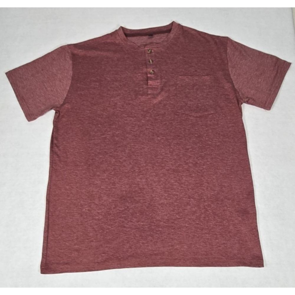 Mens Henley Size Large Casual Pullover - Very Soft - Lightweight - No Brand